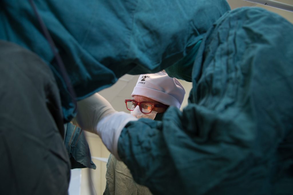 Surgeons performing reconstructive surgery during a 2nd Chance workshop in Sub-Saharan Africa.